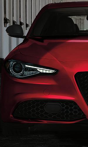Close up detail shot of an Alfa Romeo Giulia